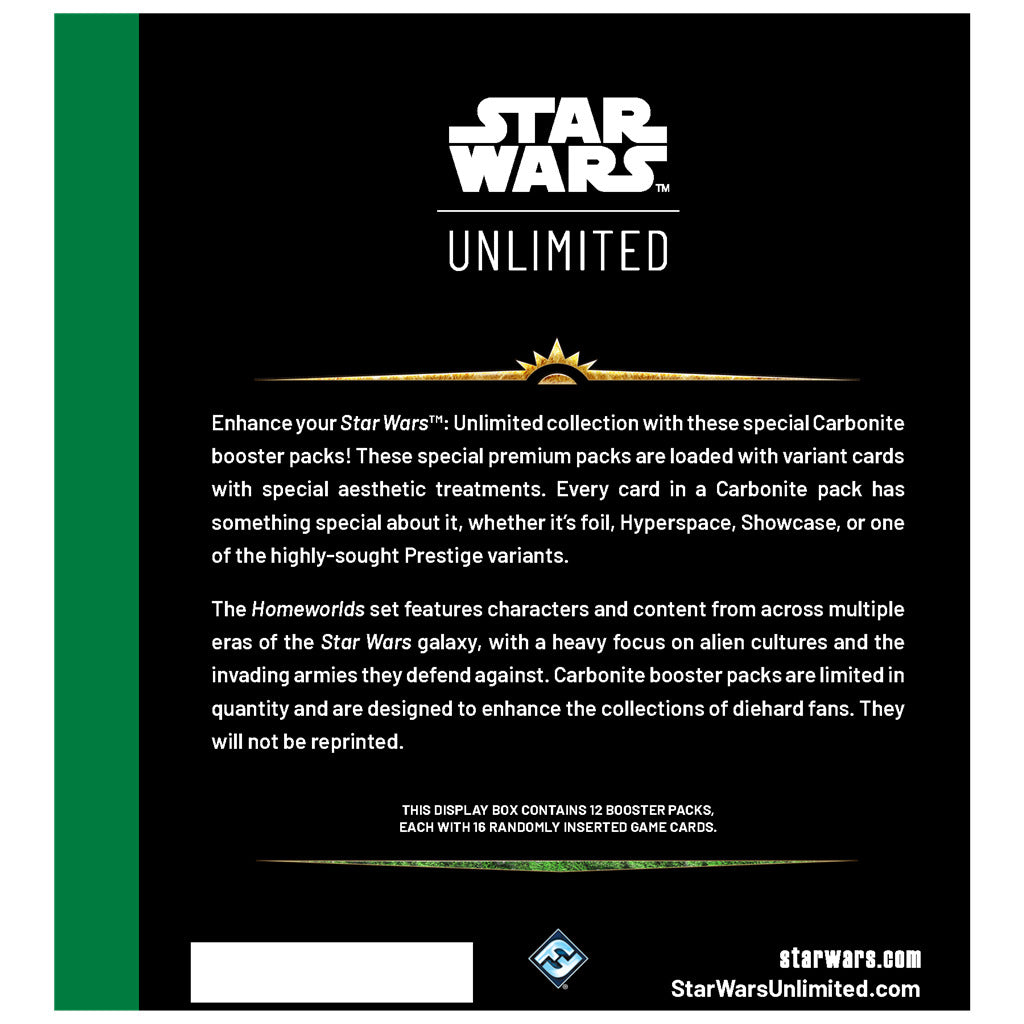 PREVENTA: Star Wars Unlimited – Homeworlds Carbonite Booster Display Ingles - TENTAMI - JUEGOS
